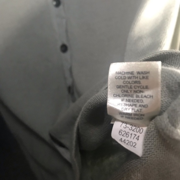 J.Jill 100% Cotton Shell Button Front Short Knit Green Cardigan Size Small Light - Picture 4 of 8